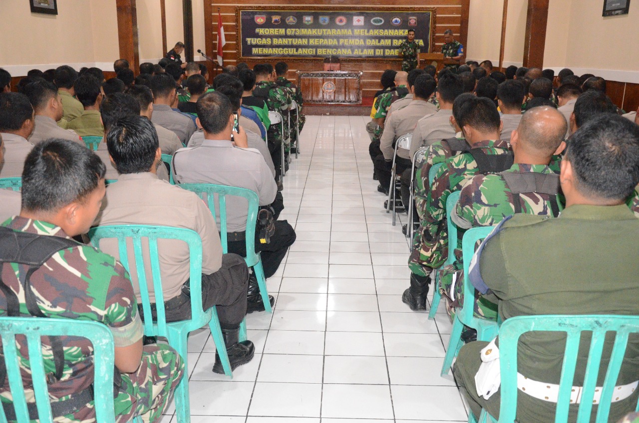 Prajurit Korem 073/Makutarama Siap Laksanakan Latihan Penanggulangan Bencana Alam 
